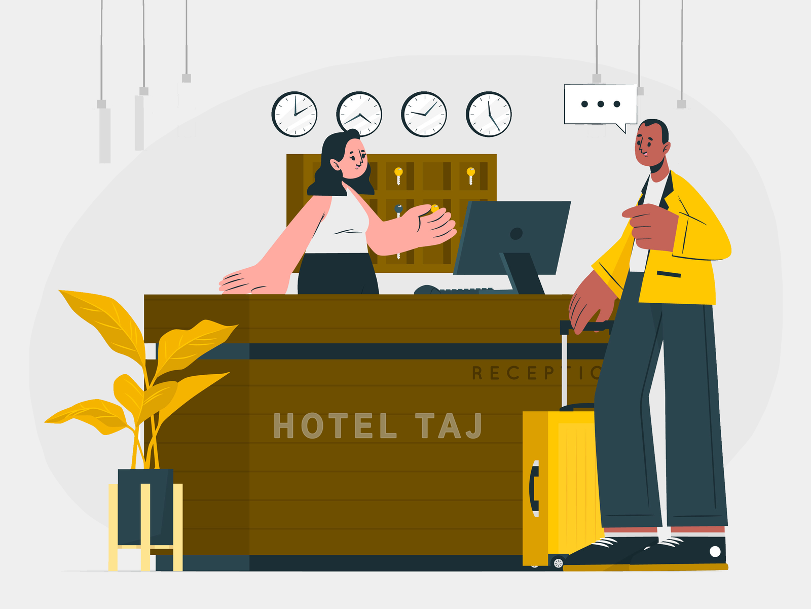 A hotel manager ensures smooth operations and guest satisfaction.